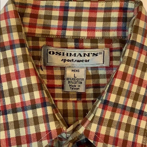 Vintage Oshman's Plaid Button Down Shirt Size L - Picture 2 of 5